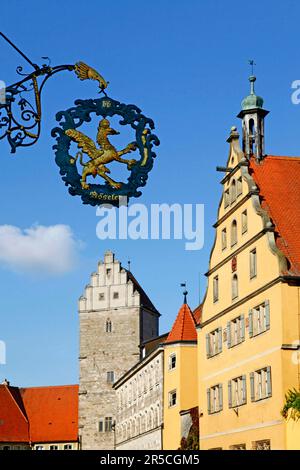 Inn boom, Rothenburg Gate, Spital, Dinkelsbuehl, Middle Franconia, Bavaria, Germany Stock Photo