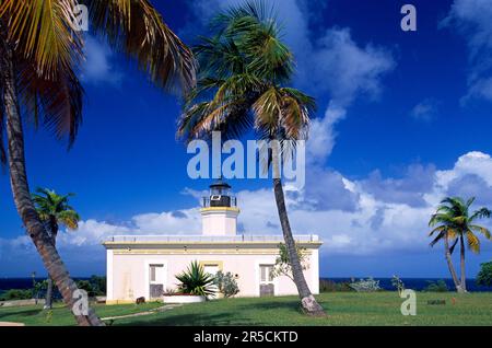 Faro de Puntas Mulas, Vieques Island, Puerto Rico, Caribbean Stock Photo