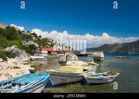 Simena with sarcophagus, Riviera, Lycia, Turkish south coast, Turkey Stock Photo