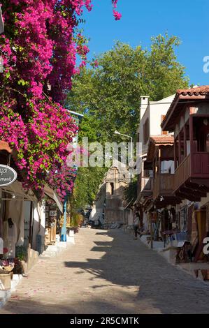 Sarcophagus in the old town of Kas, Riviera, Lycia, Turkish south coast, Turkey Stock Photo