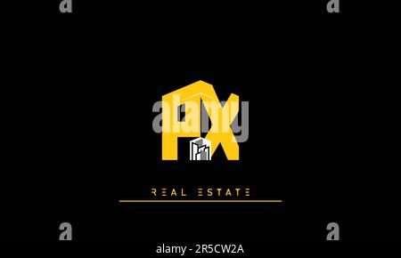 Real Estate letters Modern Creative logo PX , XP Stock Vector