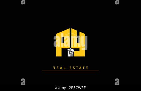 Real Estate letters Modern Creative logo PY , YP Stock Vector