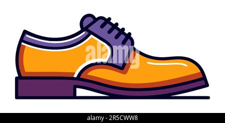 Cute classic mens shoes. Men footwear isolated on white background. Cartoon shoes. Vector illustration Stock Vector