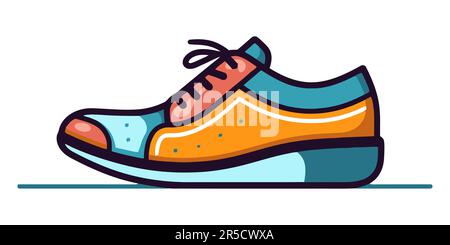 Cute classic mens shoes. Men footwear isolated on white background. Cartoon shoes. Vector illustration Stock Vector