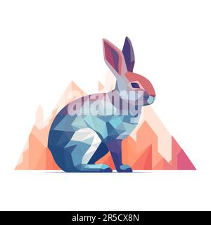 Beautiful image of a rabbit. Cute polygonal rabbit isolated. Hare in triangular style. Vector illustration Stock Vector