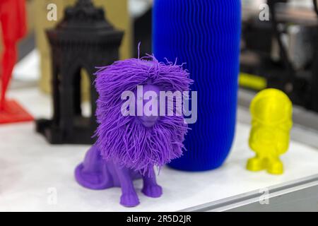 Samples made using 3D printing technology with high detail. Technology and industry Stock Photo