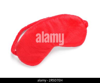 Red soft sleep mask isolated on white Stock Photo