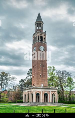 The Morehead–Patterson Bell Tower at the University of North Carolina at Chapel Hill campus, North Carolina, USA. Stock Photo