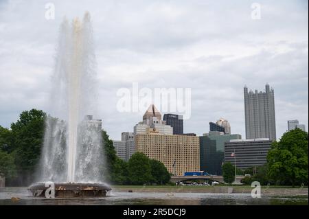 The Point State Park Fountain in Pittsburgh, Pennsylvania Stock Photo