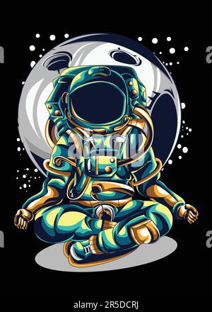 Space astronaut character suitable as a birthday gift to your friends, celebration, event or space community and astronaut. Space tour Stock Vector