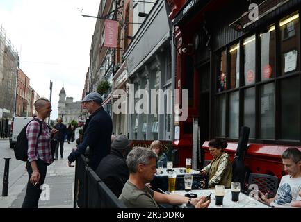 Locals and tourist socializing at the Grogans pub in Dublin, Ireland. Stock Photo