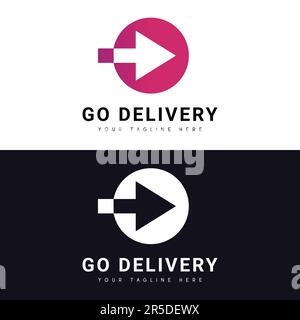 GO Fast Delivery Logo Design Arrow Logotype Stock Vector