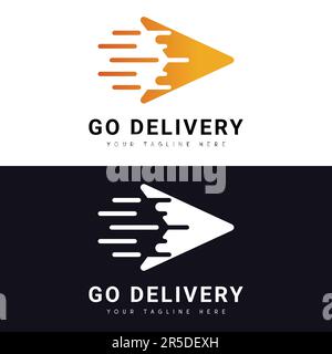 GO Fast Delivery Logo Design Arrow Logotype Stock Vector