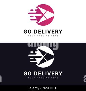 GO Fast Delivery Logo Design Arrow Logotype Stock Vector