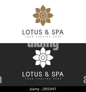 Luxury Lotus Spa Logo Design Beauty Massage Center Logotype Stock Vector