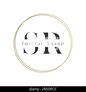 Luxury SR or RS Initial Monogram Text Letter Logo SR Watermark Stock Vector