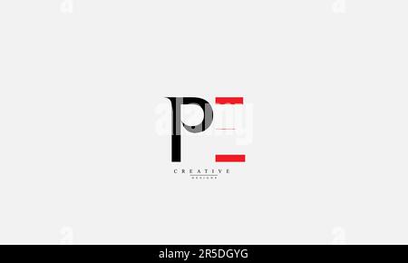 Alphabet letters Initials Monogram logo PE EP P E Stock Vector