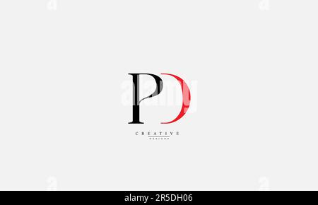 Alphabet letters Initials Monogram logo PD DP P D Stock Vector