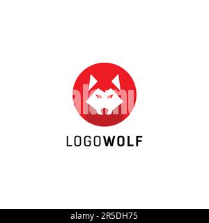 Wolf Logo Icon Red Simple. Wolf head Icon Stock Vector
