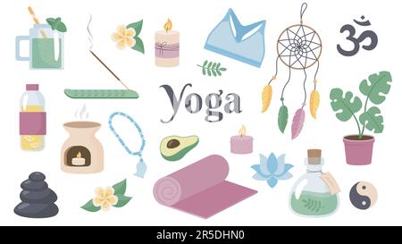 Set for yoga Stock Vector