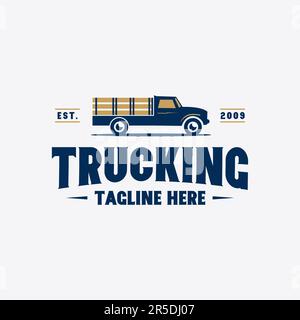 trucking logo template design creative idea Stock Vector