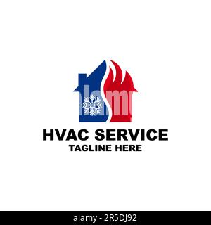 hvac service logo template design Stock Vector