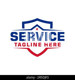 hvac service logo template design Stock Vector