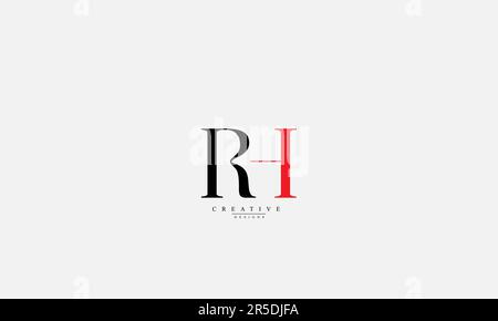 Alphabet letters Initials Monogram logo RH HR R H Stock Vector