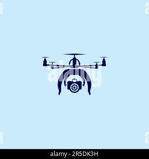Drone logo. Drone Logo Design Vector Template, Colorful Lens Camera Stock Vector
