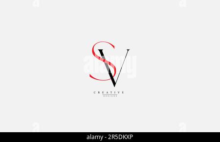 Alphabet letters Initials Monogram logo SV VS S V Stock Vector