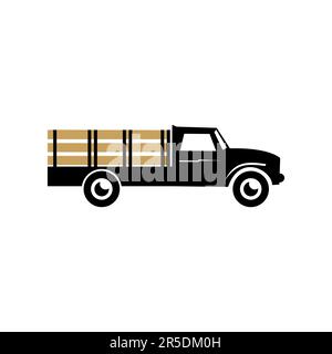 trucking logo template design creative idea Stock Vector
