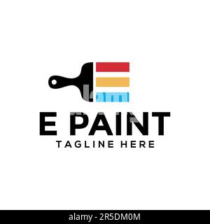 Painting home Or service Company Logo Template Design Creative idea Stock Vector