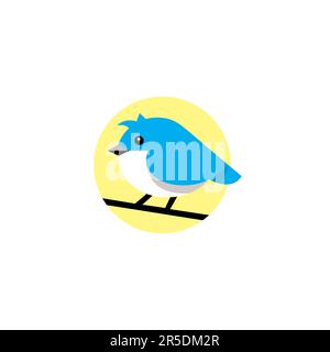 Bird Icon Logo Cute Design. Bird Kids vector Illustration Stock Vector