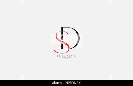 Alphabet letters Initials Monogram logo SD DS S D Stock Vector