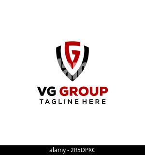 VG Shield Letter logo Template Design Creative idea Stock Vector