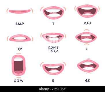 Cartoon talking mouth and lips expressions. Talking mouths lips for ...