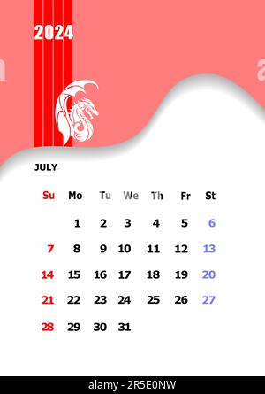 2024 calendar. Months. 3d color vector illustration Stock Vector