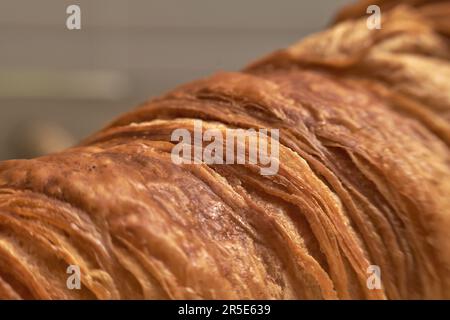 A close-up of the crust on a croissant. Stock Photo
