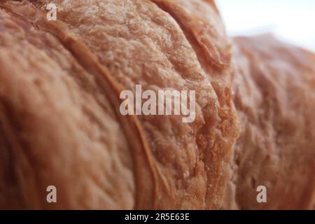 A close-up of the crust on a croissant. Stock Photo