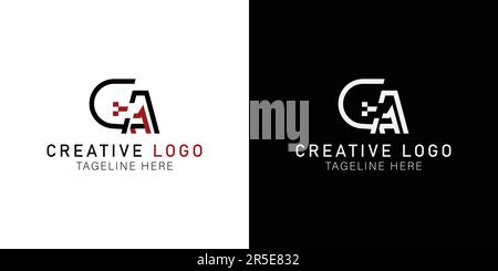 Letters abstract logo Initials GA, AG. monogram logo concept. simple design editable. vector illustration Stock Vector