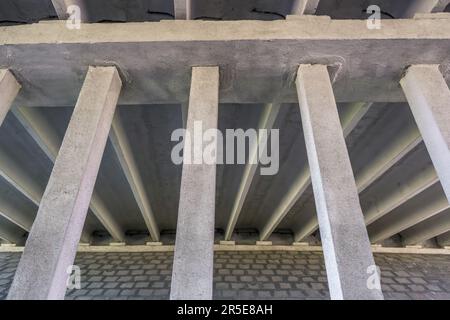 concrete columns like pillars of an automobile bridge Stock Photo - Alamy