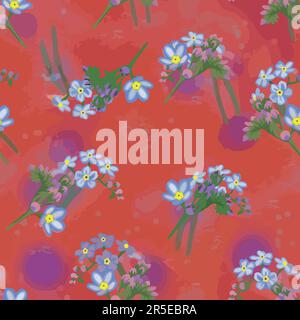 Abstract Design of Textured Flowers Ready for Textile Prints. Stock Vector