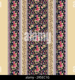 Abstract Design of Textured Flowers Ready for Textile Prints. Stock Vector