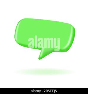 3D neon green retro speech bubble rectangle Stock Vector