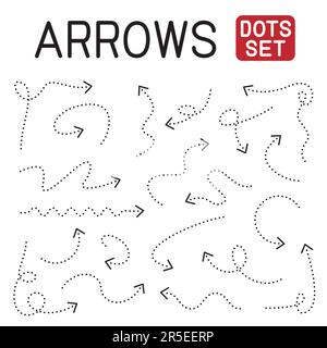 dots arrow sign symbol set white background Stock Vector