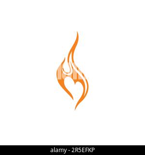 Fire Love logo. Abstract Fire Logo Design Stock Vector
