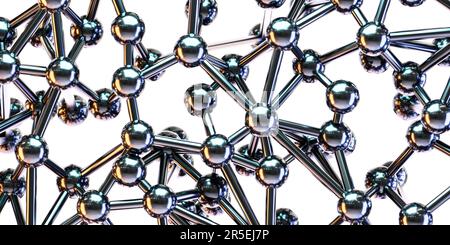 Illustration of metal balls and chains on a white background 3d render ...
