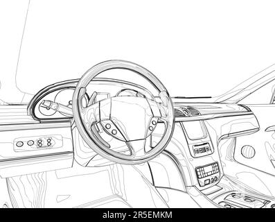 Car Inside Interior Sketch Stock Photos and Images - 123RF