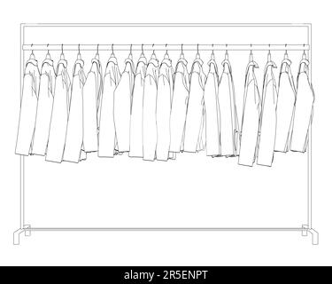 Many clothes hanging on a line outside the house scene 1542608 Vector Art  at Vecteezy