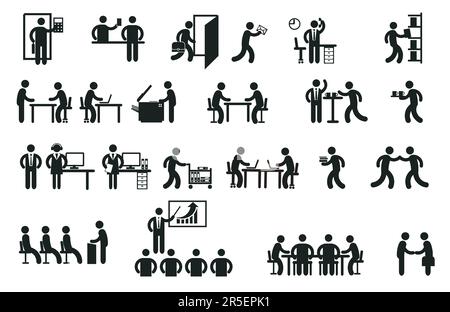 Business team working together– Pictogram,concept illustration Stock Vector